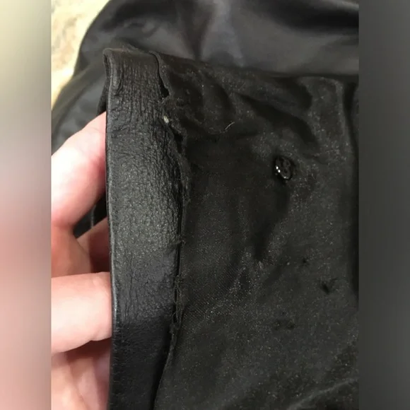 BAGATELLE Vintage Black Hooded Genuine Leather Jacket Womens US Large - Picture 12 of 17